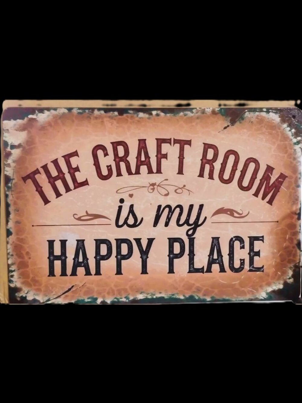 Metal Sign The Craft Room Is My Happy Place Posted Door Sign Gift